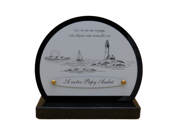 Plaque funéraire Mer demi-lune